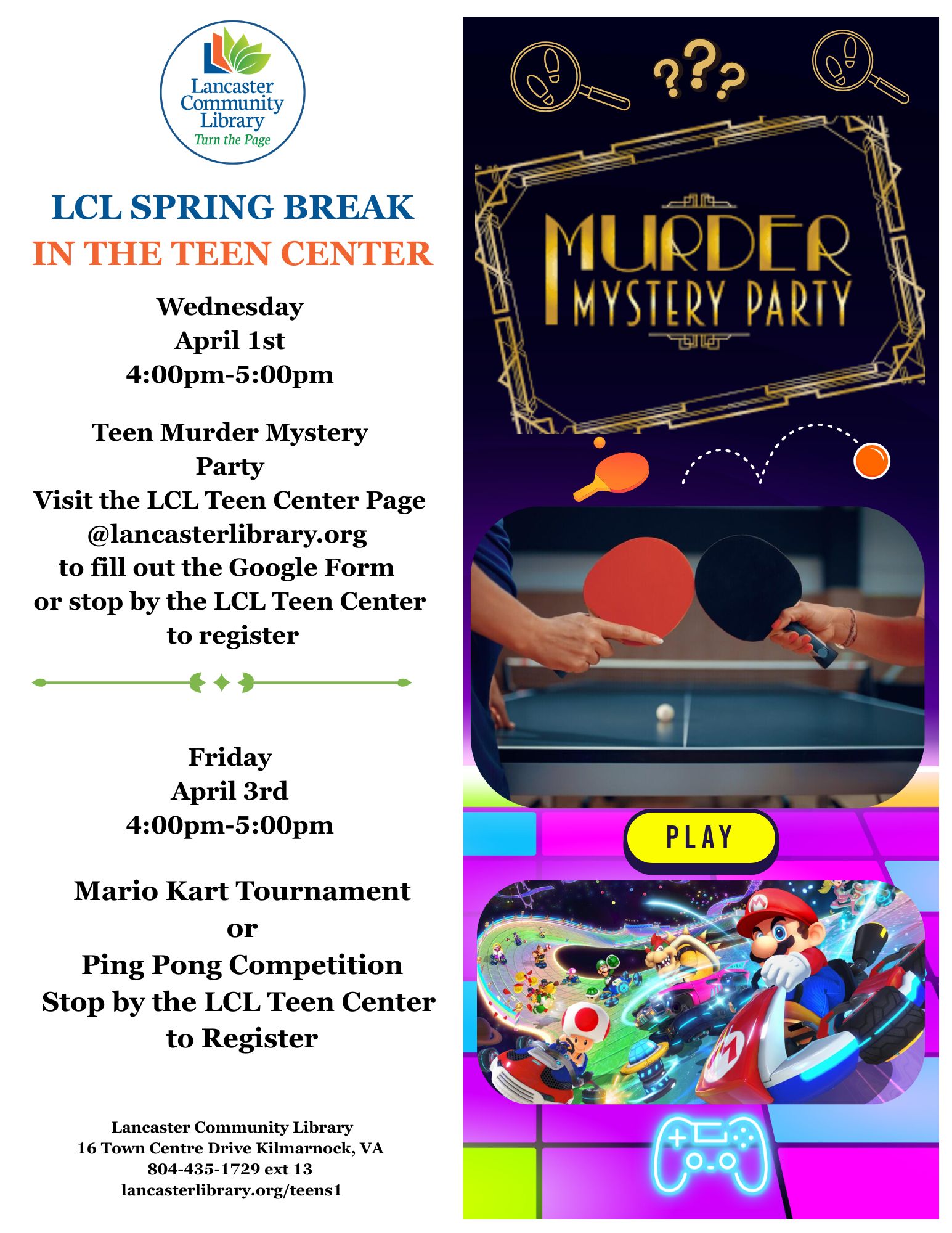LCL SPRING BREAK IN THE TEEN CENTER 1
