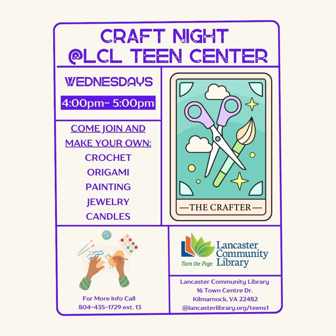 LCL TC Craft Nights Wednesdays Instagram Post