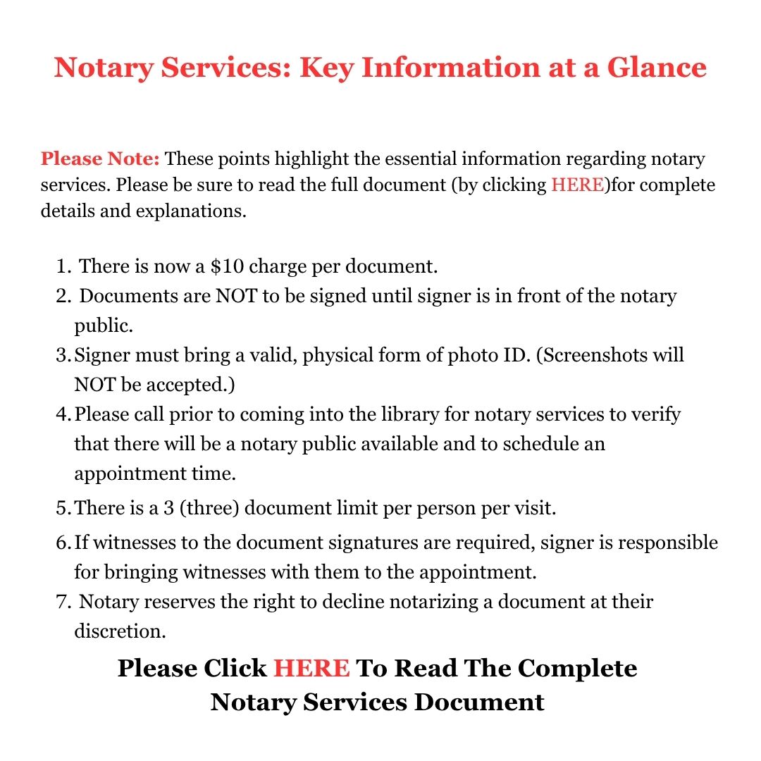 Notary Services Key Information at a Glance