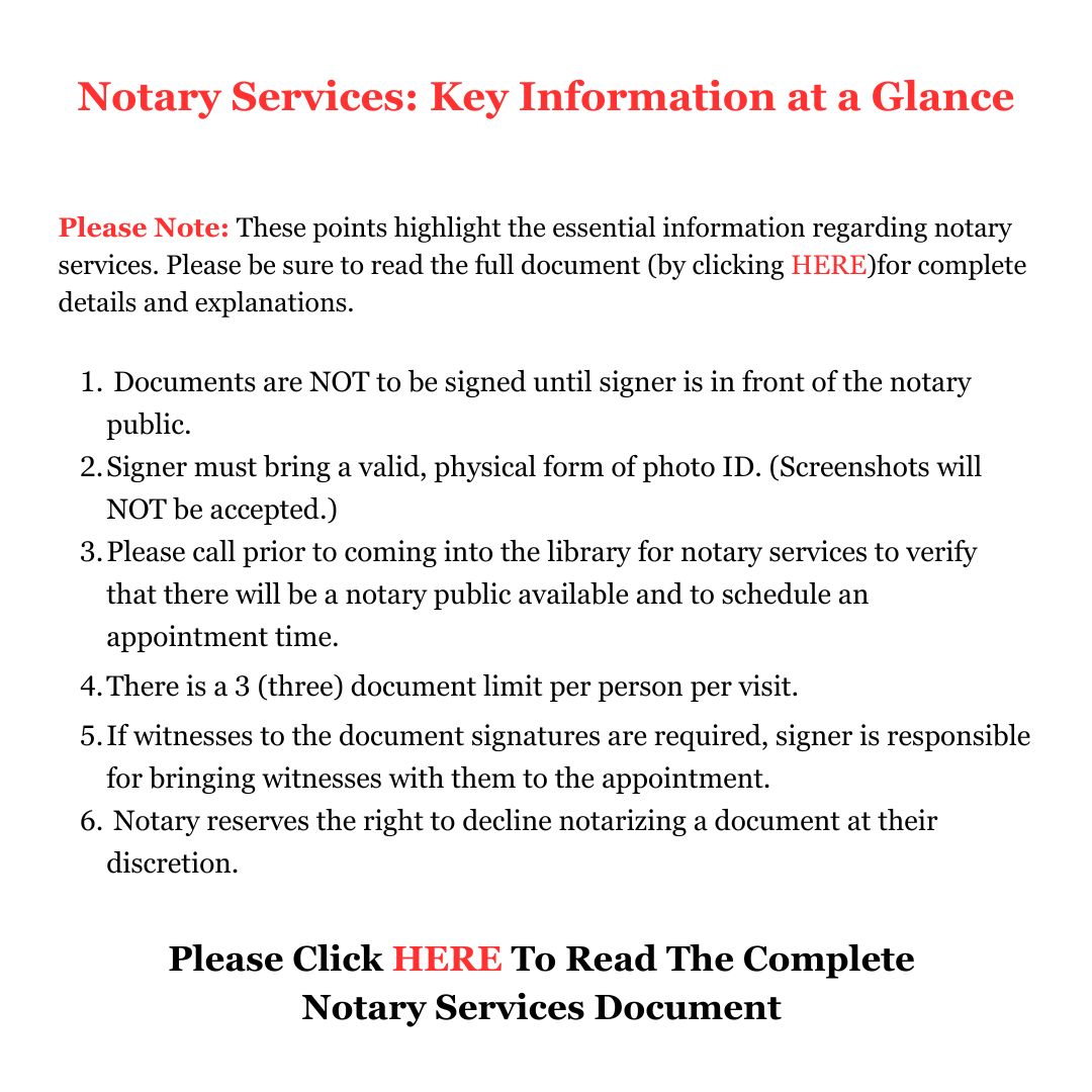 Notary Services Key Information at a Glance