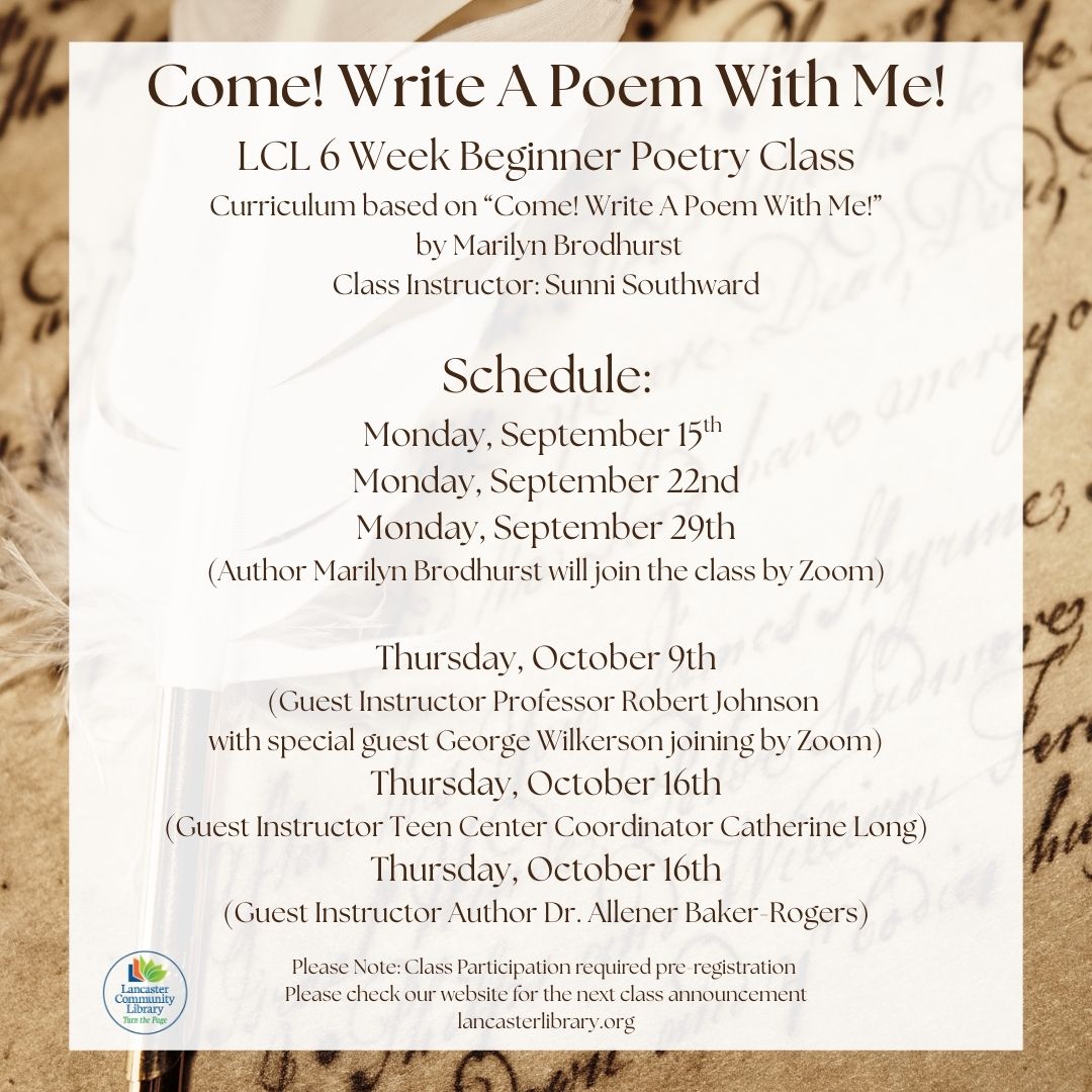 Poetry Class Schedule