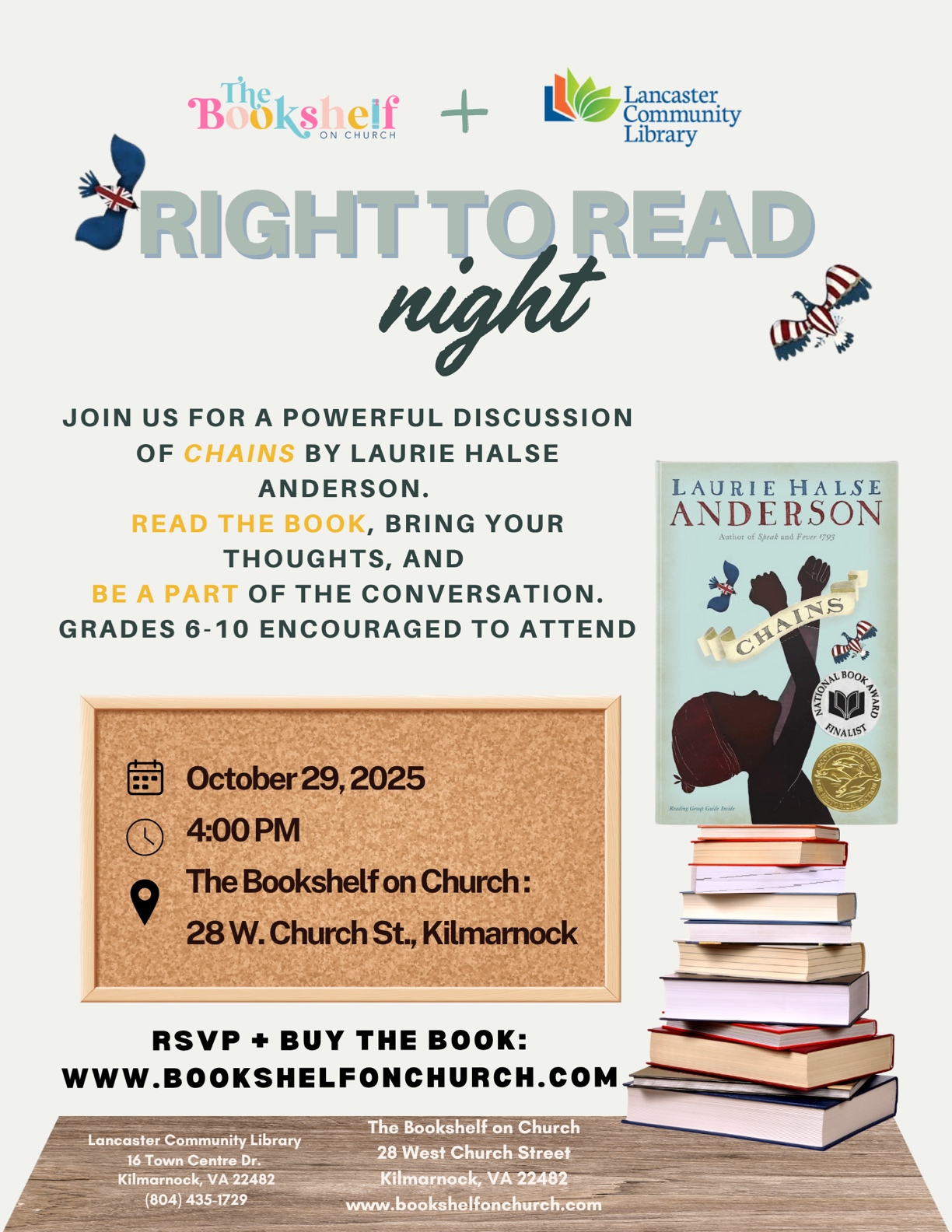 Right to Read Event Flyer Chains